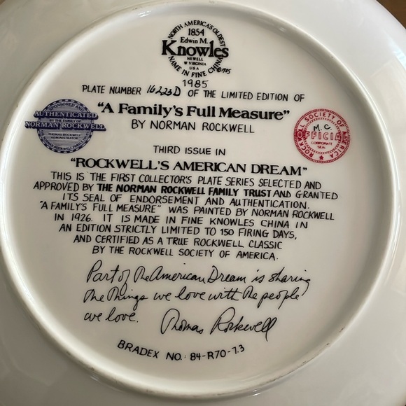 3 Vintage- gently loved Norman Rockwell collectors plates, 8.5 inches, no boxes - Picture 3 of 12